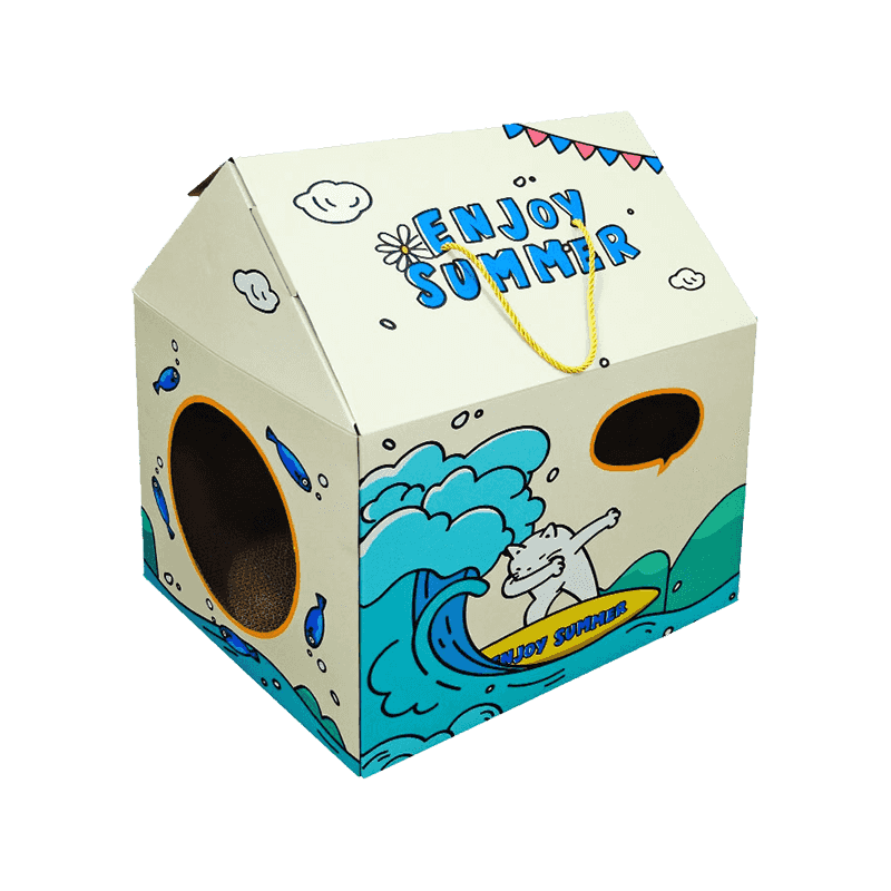 Milk carton style corrugated cat house